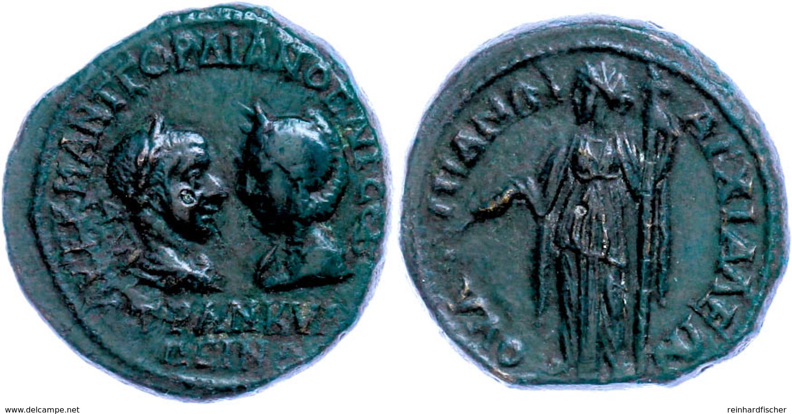 Thrakien, Anchialos, Æ-Pentassarion (13,90g), 241-244, Gordianus III. Mit Tranquillina. Av: Beider Büsten Einander Gegen - Röm. Provinz
