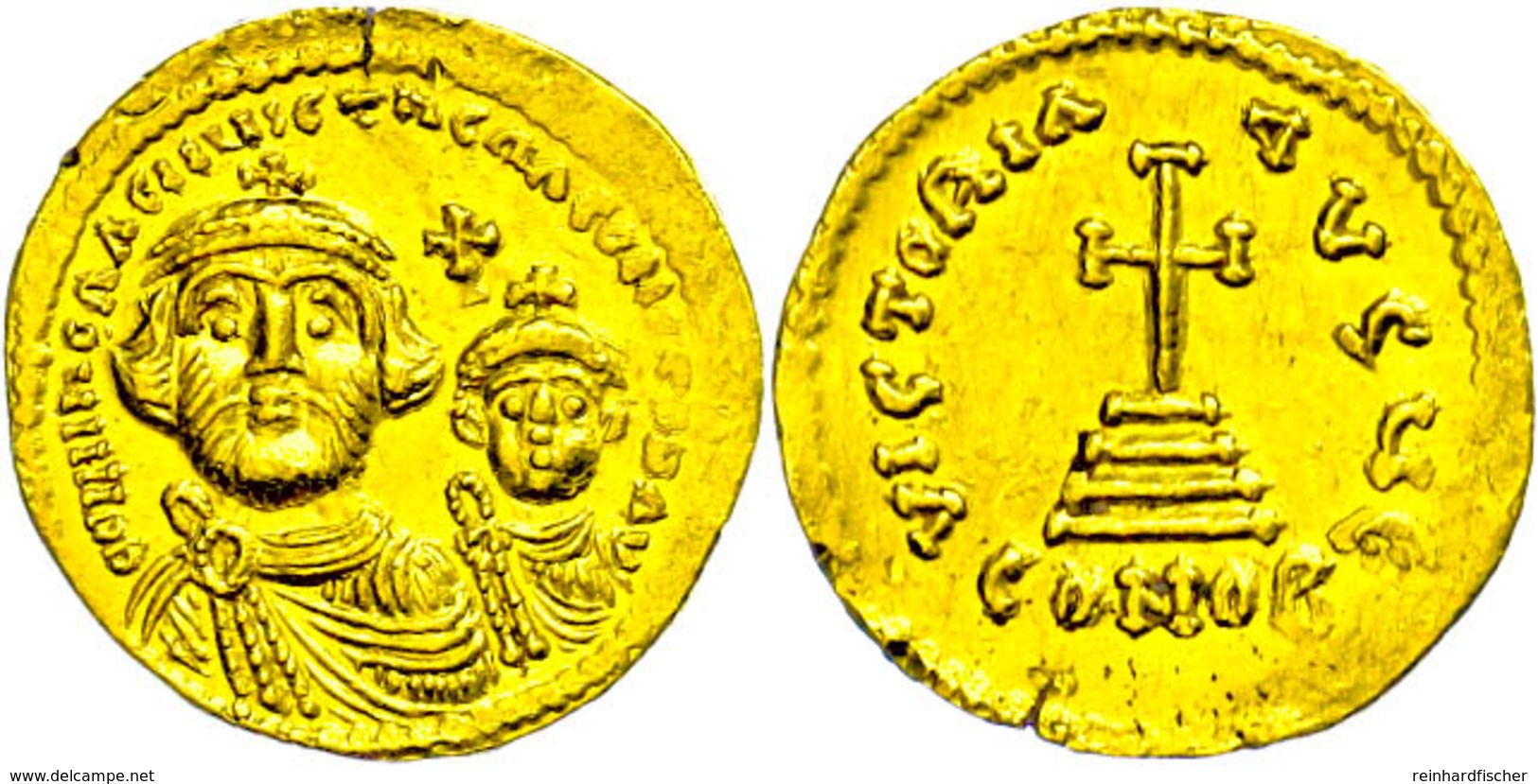 Solidus, Heraclius, 610-641, Solidus (4,45g), Konstantinopel. Av: Die Büsten Von Heraclius Und Heraclius Constantin Von  - Byzantinische Münzen