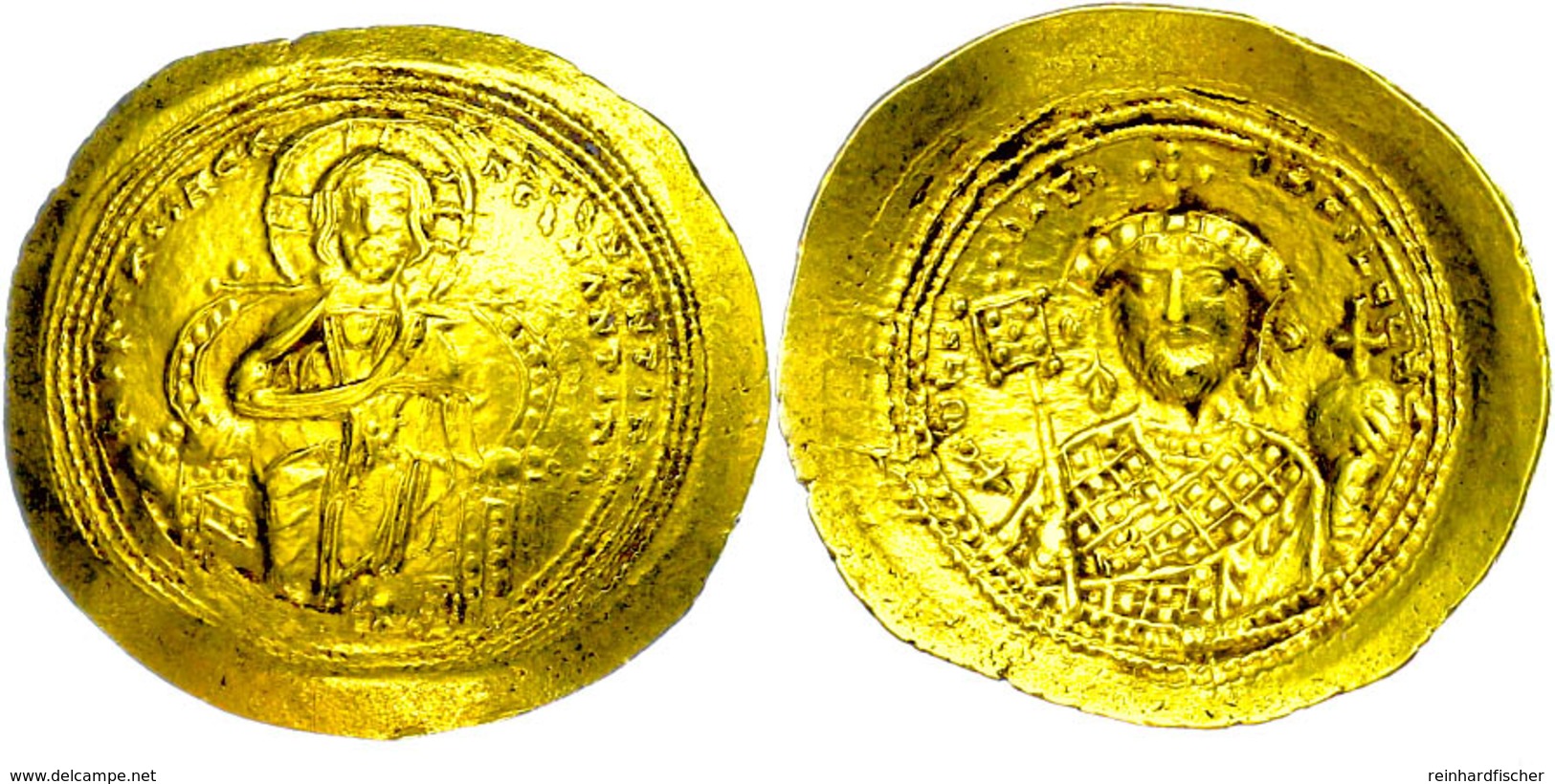 Constantinus IX., 1042-1055, Gold Histamenon Nomisma (4,40g), Konstantinopel. Av: Thronender Christus Von Vorn, Darum Um - Byzantinische Münzen