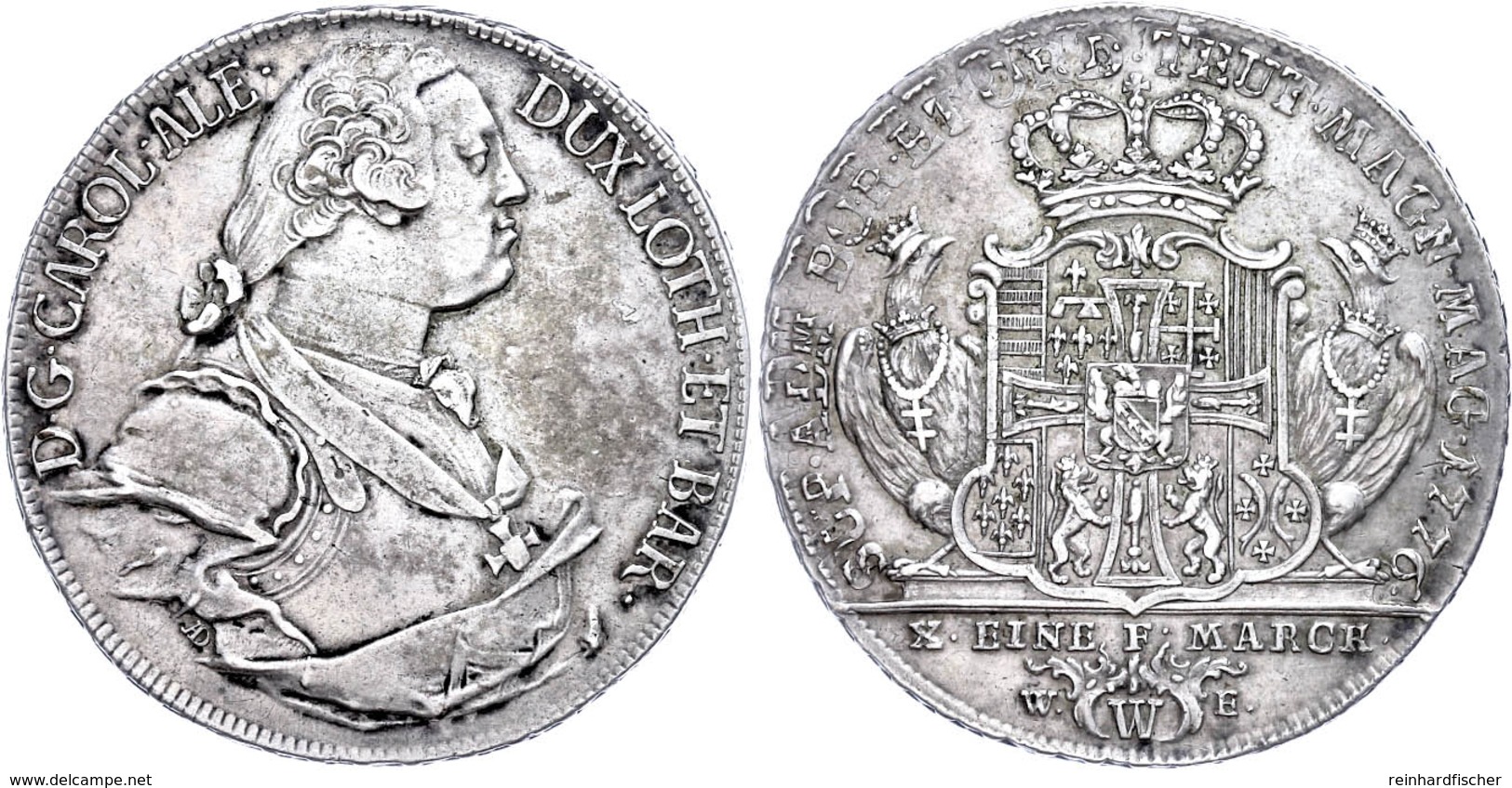 Taler, 1776,  Carl Alexander Von Lothringen, Dav. 2813, Ss-vz.  Ss-vz - Sonstige & Ohne Zuordnung