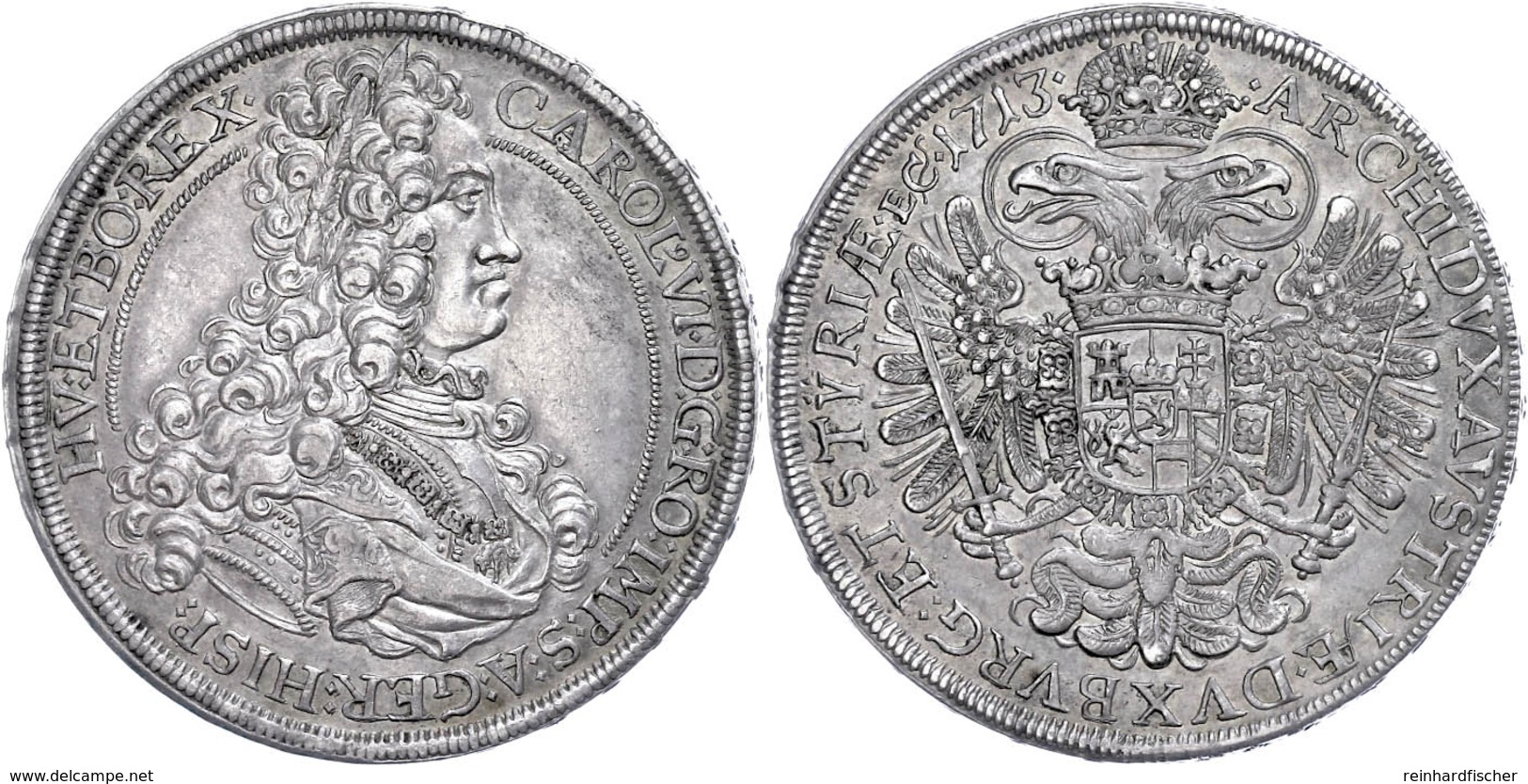 Taler, 1713, Karl VI., Graz, Dav. 1039, F. Vz. - Oostenrijk