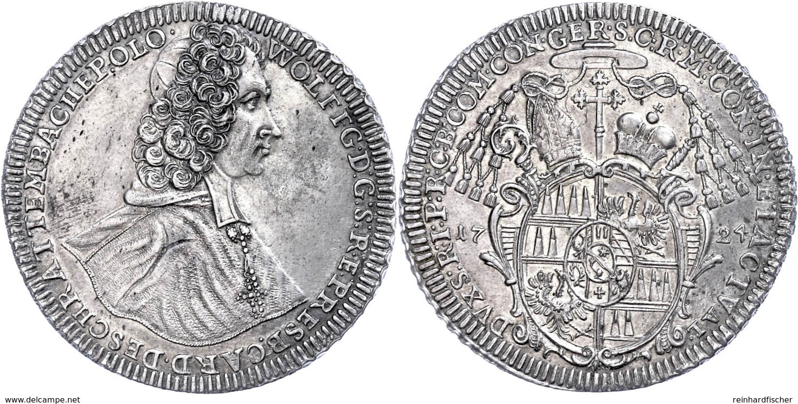 Olmütz, Taler, 1724, Wolfgang Von Schrattenbach, Dav. 1218, Vz.  Vz - Oesterreich