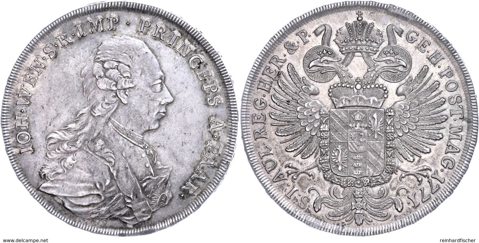 Paar, Taler, 1771, Johann Wenzel, Dav. 1193, Wz. Kratzer, Schöne Patina, Vz. Sehr Selten! Auflage Nur 200 Stück.  Vz - Oesterreich