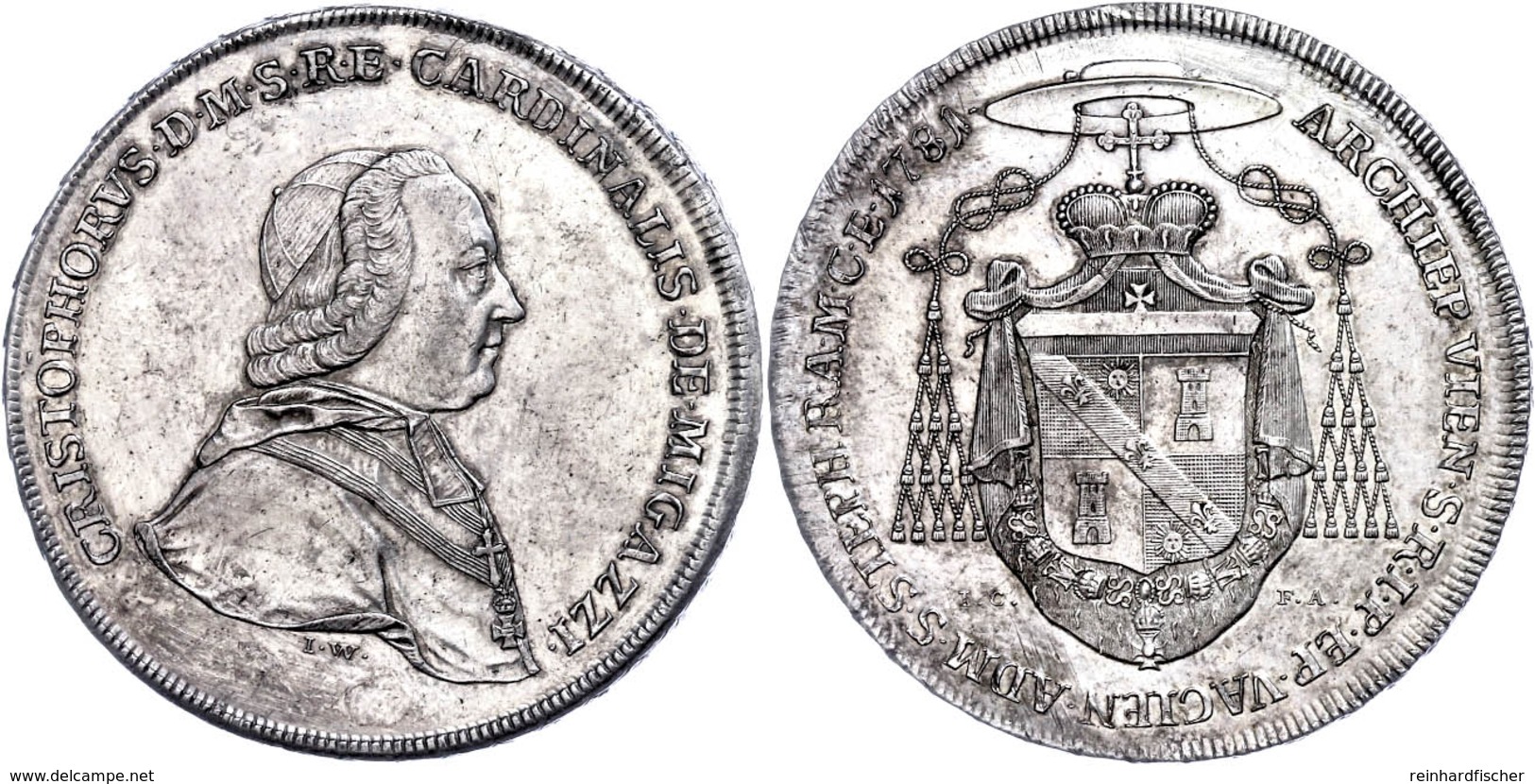 Wien, Bistum, Taler, 1781, Christoph Anton Von Migazzi, Dav. 1267, Hsp., Feine Kratzer, Vz. Auflage Nur 2000 Stück.  Vz - Oesterreich