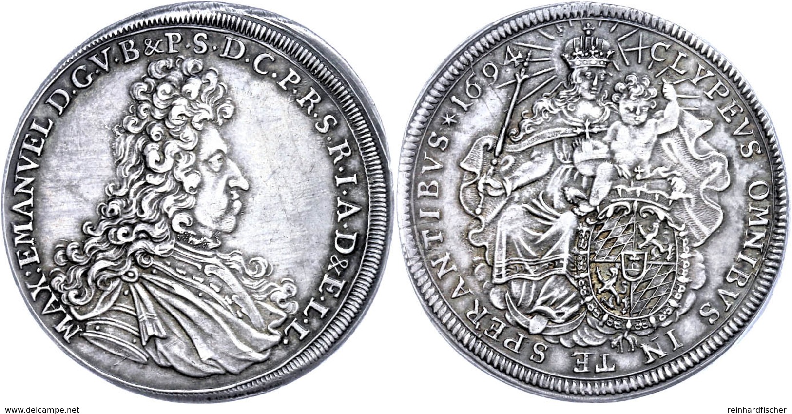 Taler, 1694, Maximilian II. Emanuel, Dav. 6099, Ss-vz.  Ss-vz - Sonstige & Ohne Zuordnung