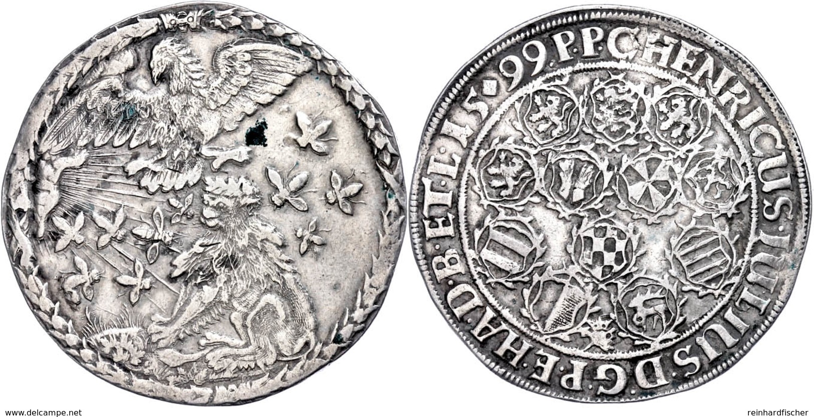 Taler, 1599, Heinrich Julius, Welter 630, Dav. 9092, Kl. Grünspanflecken, Ss.  Ss - Sonstige & Ohne Zuordnung