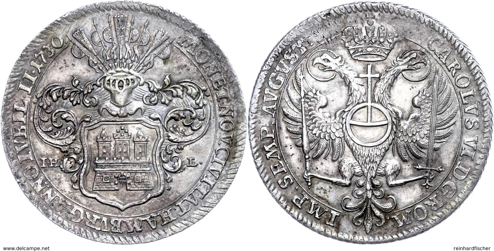 Taler, 1730, Mit Titel Karl VI., Auf Die 200Jahrfeier Der Augsburger Konfession, Dav. 2282, Gaedechens 524, J. 52, Leich - Sonstige & Ohne Zuordnung