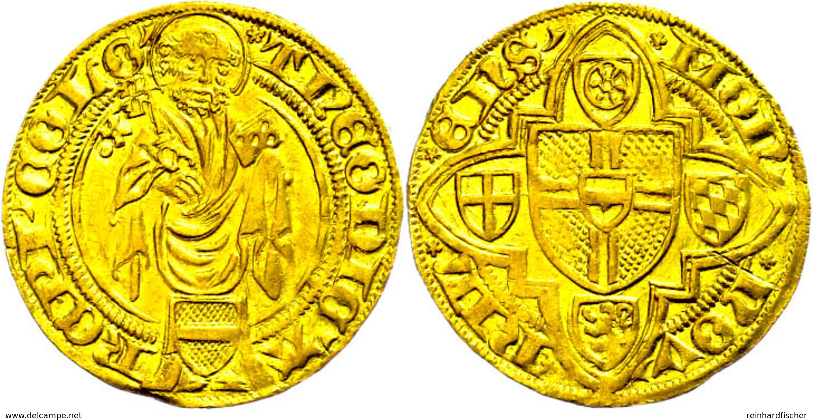 Goldgulden (3,45g), O.J. (1414-1463), Dietrich II. Graf Von Mörs, Riel, Kl. Kr., F. Vz. - Sonstige & Ohne Zuordnung