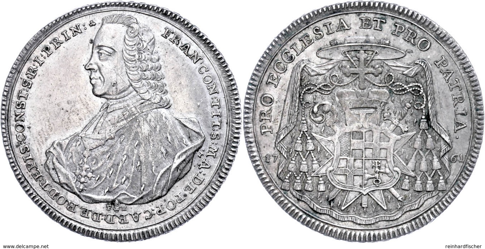 Taler, 1761, Franz Conrad Von Rodt, Dav. 2190, Avers Min. Justiert, Vz.  Vz - Sonstige & Ohne Zuordnung