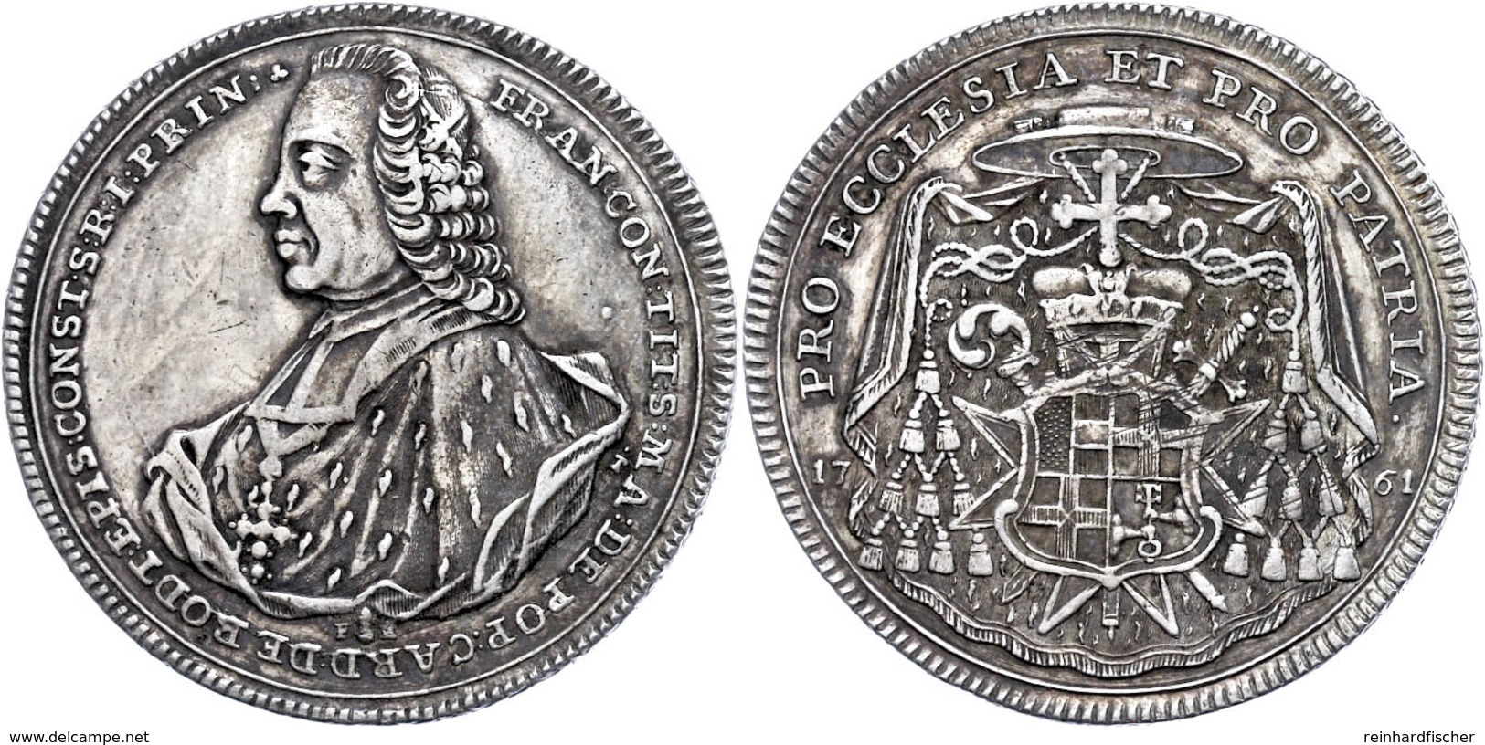 Taler, 1761, Franz Conrad Von Rodt, Dav. 2190, Revers Etwas Justiert, Ss+. - Sonstige & Ohne Zuordnung