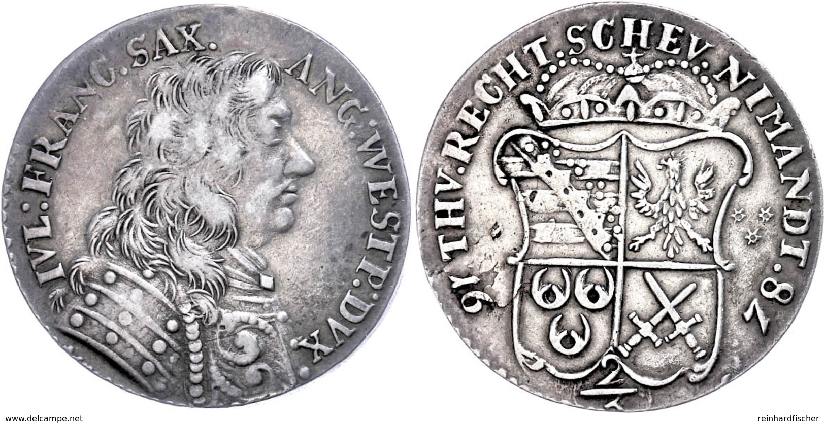 2/3 Taler, 1678, Julius Franz, Dav. 604, Dorfmann 111, Wz. Hsp., Ss.  Ss - Sonstige & Ohne Zuordnung