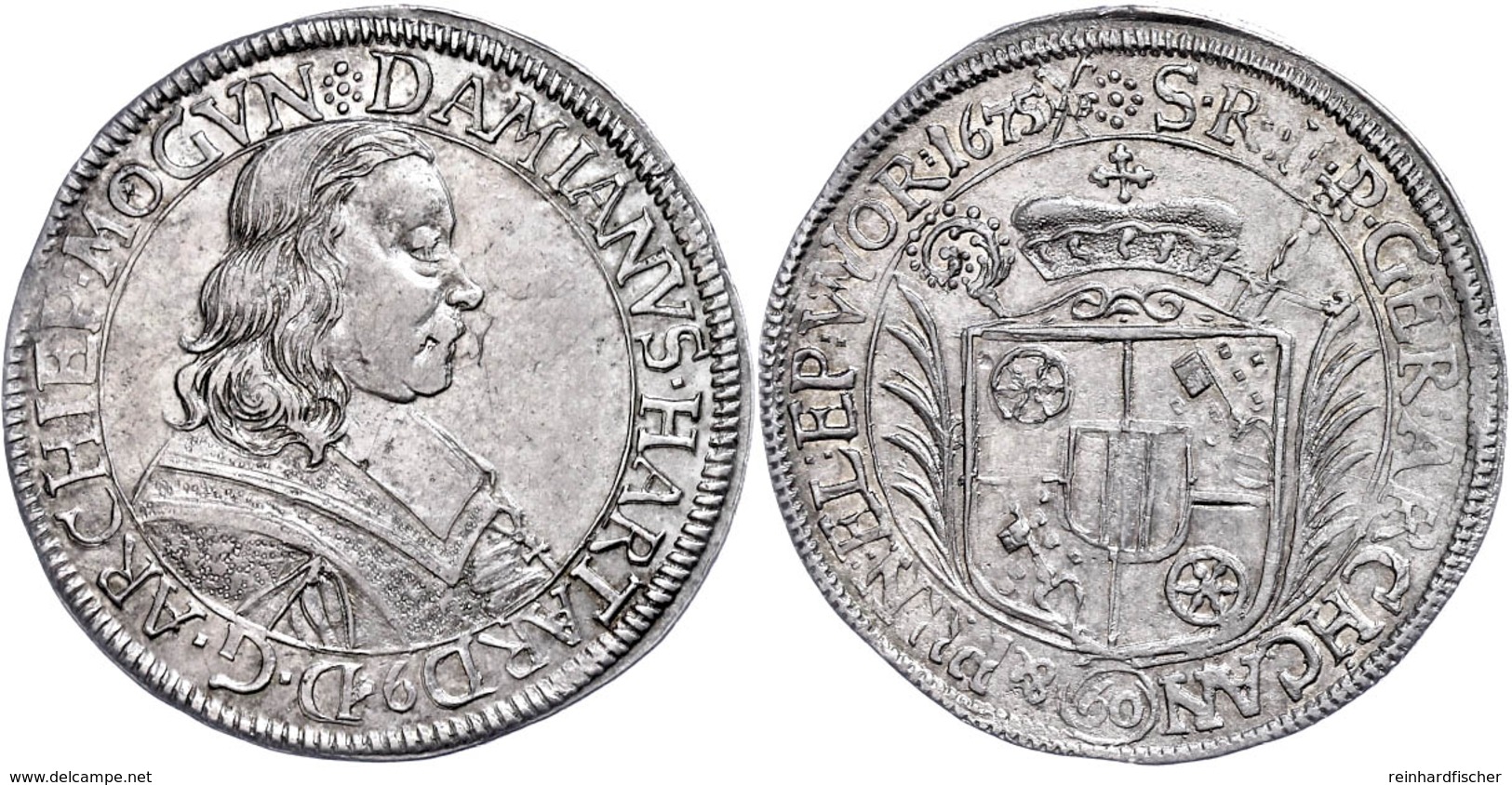 Gulden (60 Kreuzer), 1675, Damian Hartard Von Der Leyen, Dav. 650, F. Vz. - Sonstige & Ohne Zuordnung