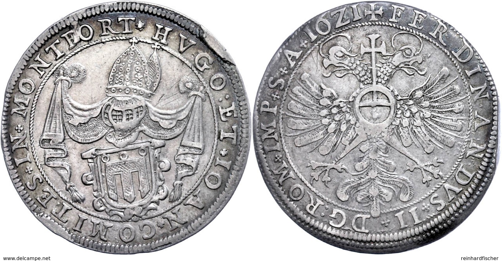 Taler, 1621, Hugo Und Johann, Mit Titel Ferdinand II., Dav. 7077, Ss.  Ss - Sonstige & Ohne Zuordnung