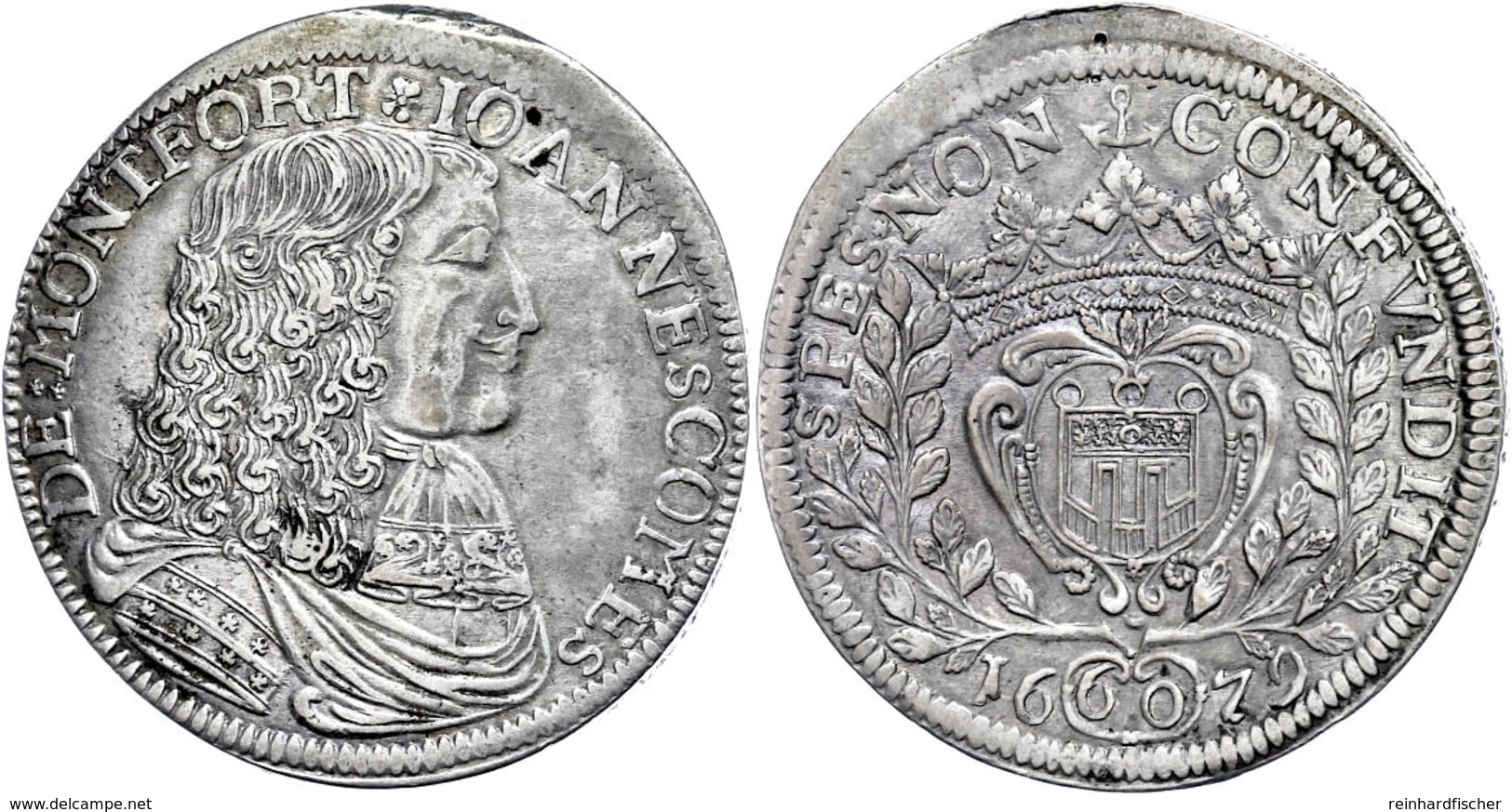 Gulden (60 Kreuzer), 1679, Johann VIII., Dav. 685, Ebner 114, Wz. Borstelle Auf Dem Revers, Ss.  Ss - Sonstige & Ohne Zuordnung