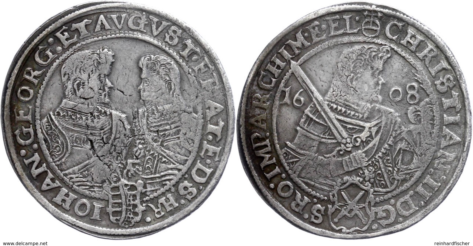 Taler, 1608, Christian II. Mit Johann Georg I. Und August., Schnee 767, Dav. 7566, Ss.  Ss - Sonstige & Ohne Zuordnung