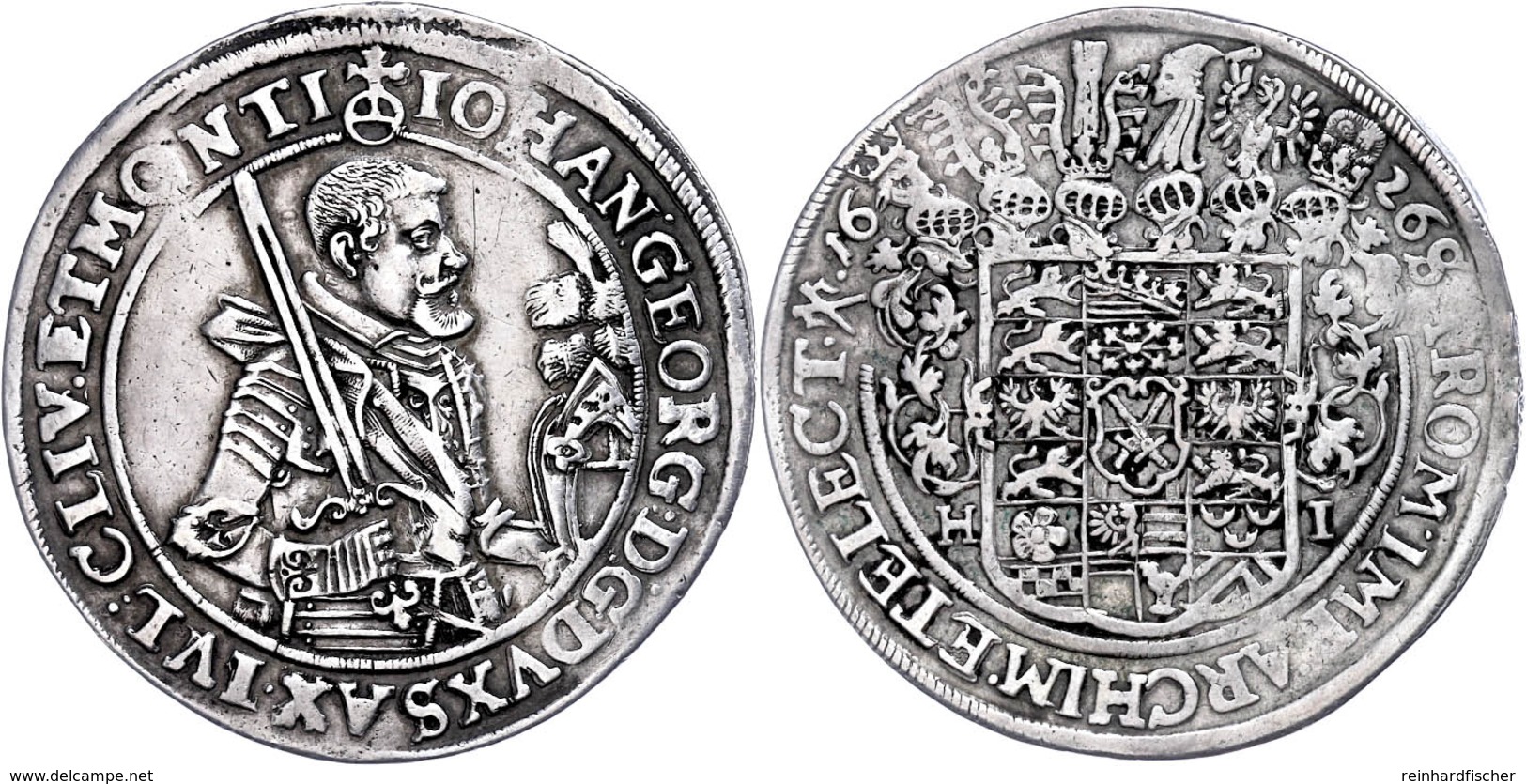Taler, 1626, Johann Georg, Schnee 845, Dav. 7601, Hsp., Ss.  Ss - Sonstige & Ohne Zuordnung