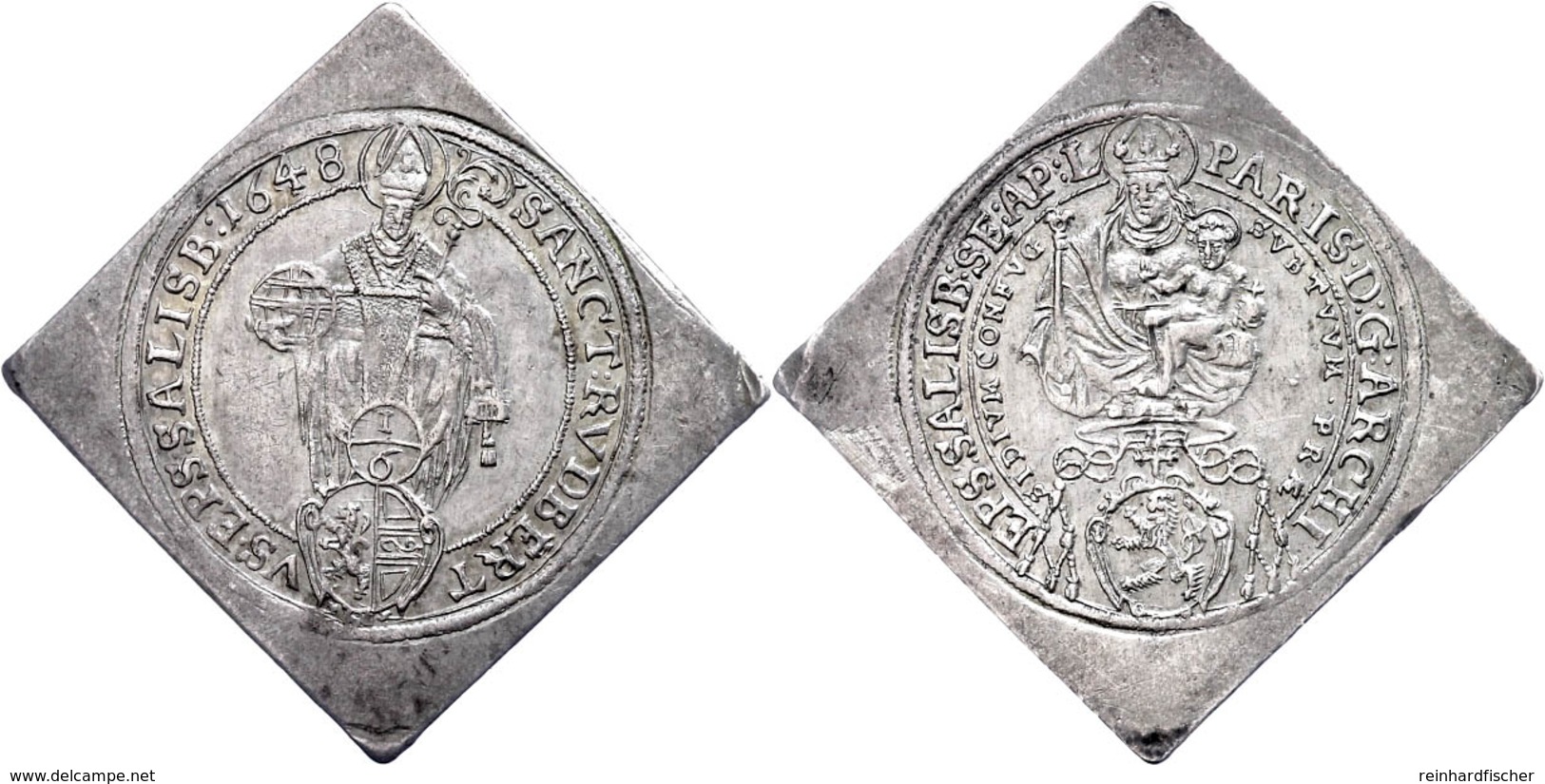 1/6 Talerklippe, 1648, Paris Graf Lodron, Zöttl 1589, Ss-vz.  Ss-vz - Sonstige & Ohne Zuordnung