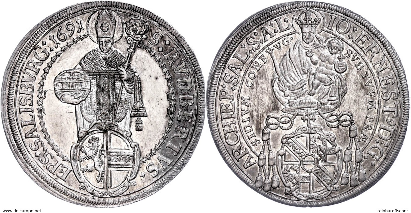 Taler, 1691, Johann Ernst Graf Von Thun Und Hohenstein, Zöttl 2163, Probszt 1797, Vz-st.  Vz-st - Sonstige & Ohne Zuordnung