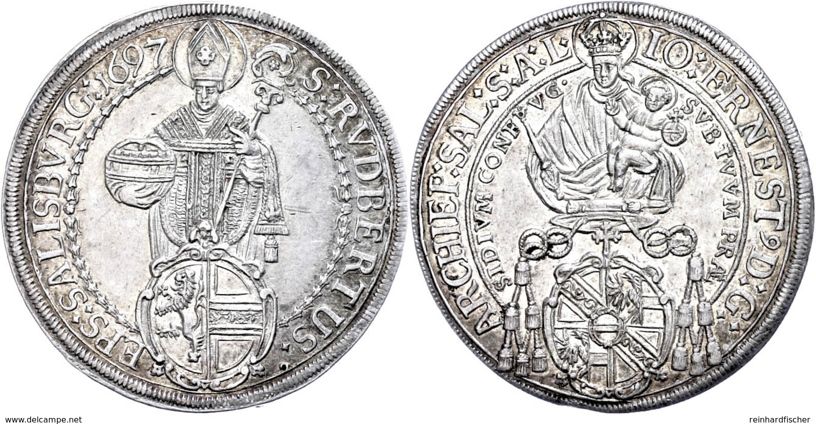 Taler, 1697, Johann Ernst Graf Von Thun Und Hohenstein, Zöttl 2169, Dav. 3510, Kl. Rf., Vz.  Vz - Sonstige & Ohne Zuordnung