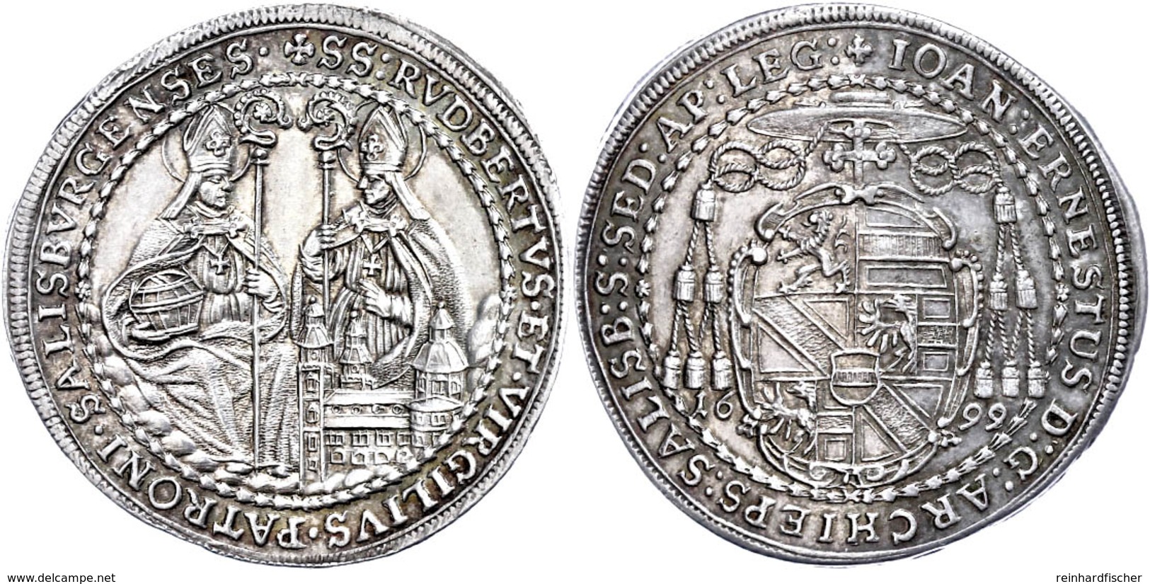 1/2 Taler, 1699, Johann Ernst Graf Von Thun Und Hohenstein, Zöttl 2186, Vz.  Vz - Sonstige & Ohne Zuordnung