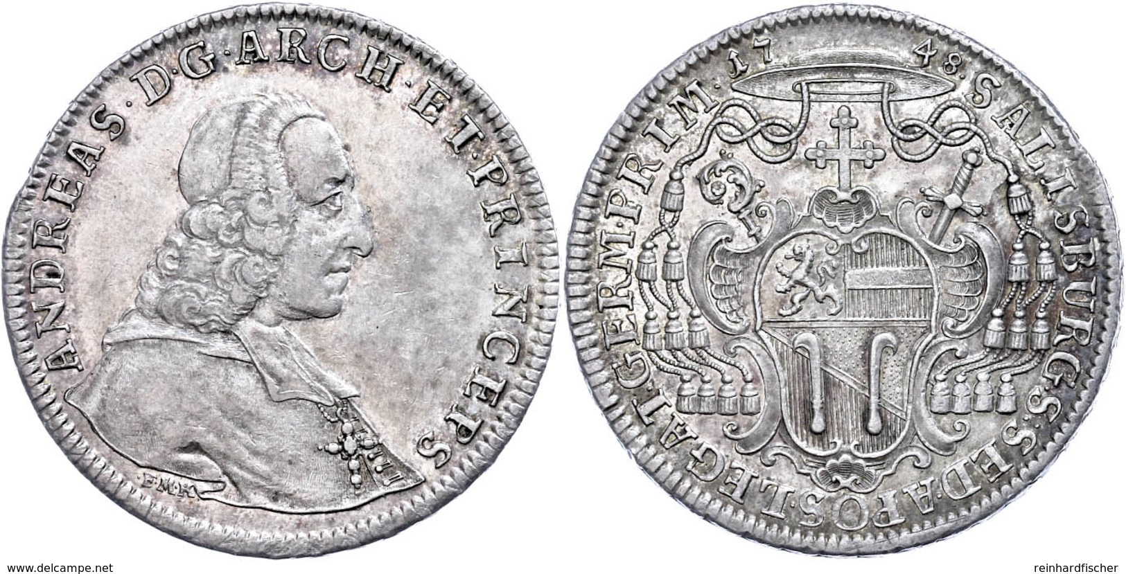 Taler, 1748, Andreas Jakob Graf Von Dietrichstein, Zöttl 2858, Dav. 1245, Avers F. Vz, Revers Vz.  Ss-vz - Sonstige & Ohne Zuordnung