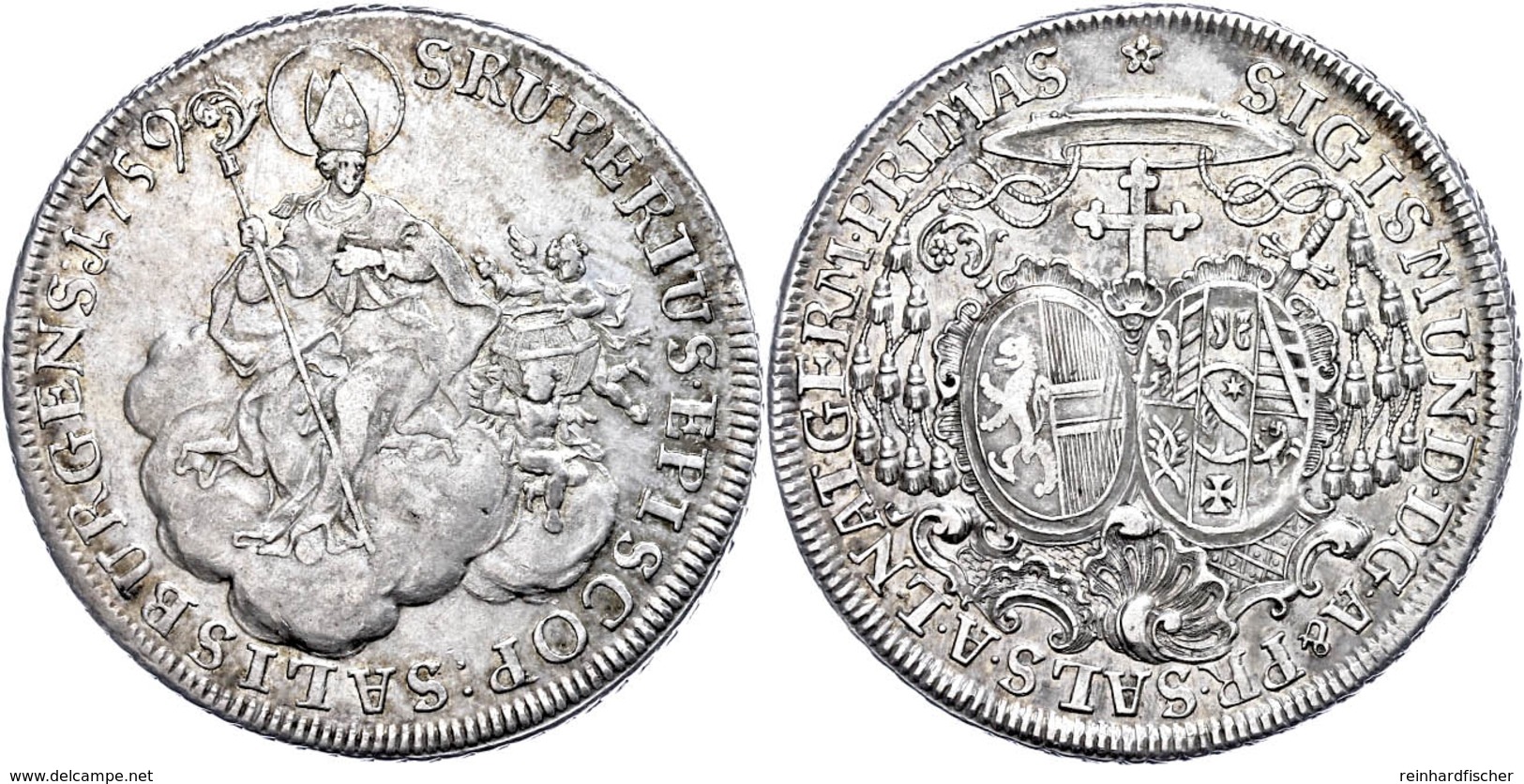 Taler, 1759, Sigismund Christoph Graf Von Schrattenbach, Zöttl 2973, Dav. 1252, Ss+. - Sonstige & Ohne Zuordnung