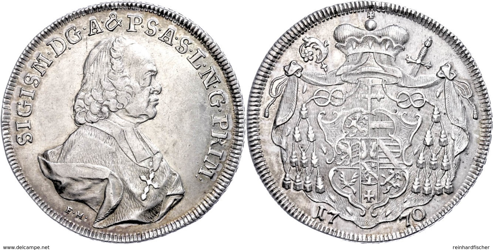 Taler, 1770, Sigismund Christoph Graf Von Schrattenbach, Zöttl 3009, Dav. 1261, Ss-vz.  Ss-vz - Sonstige & Ohne Zuordnung