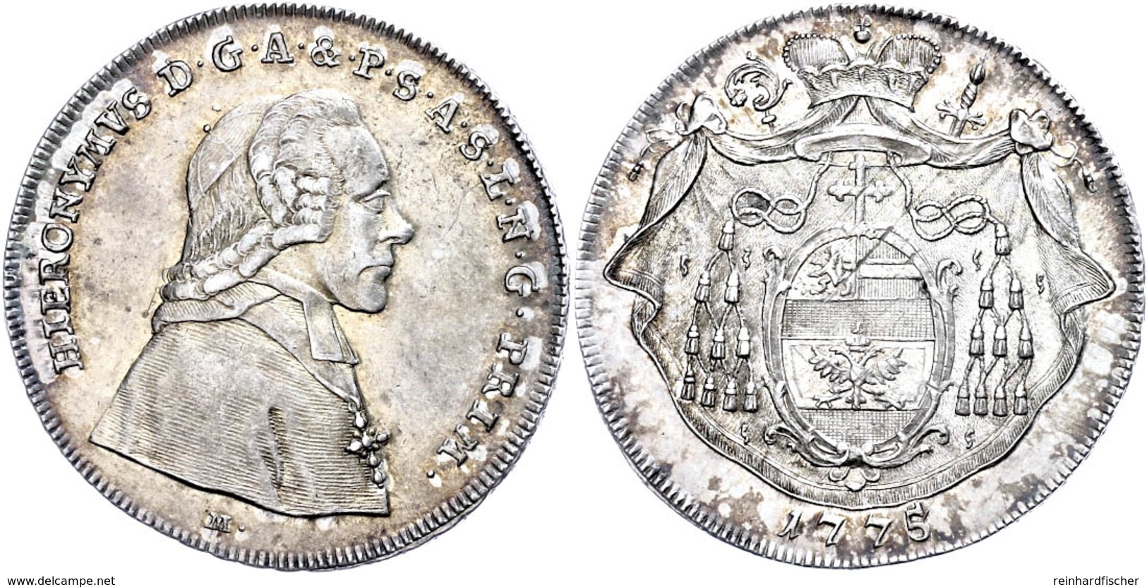 1/2 Taler, 1775, Hieronymus Graf Von Colloredo, Zöttl 3251, Ss-vz.  Ss-vz - Sonstige & Ohne Zuordnung