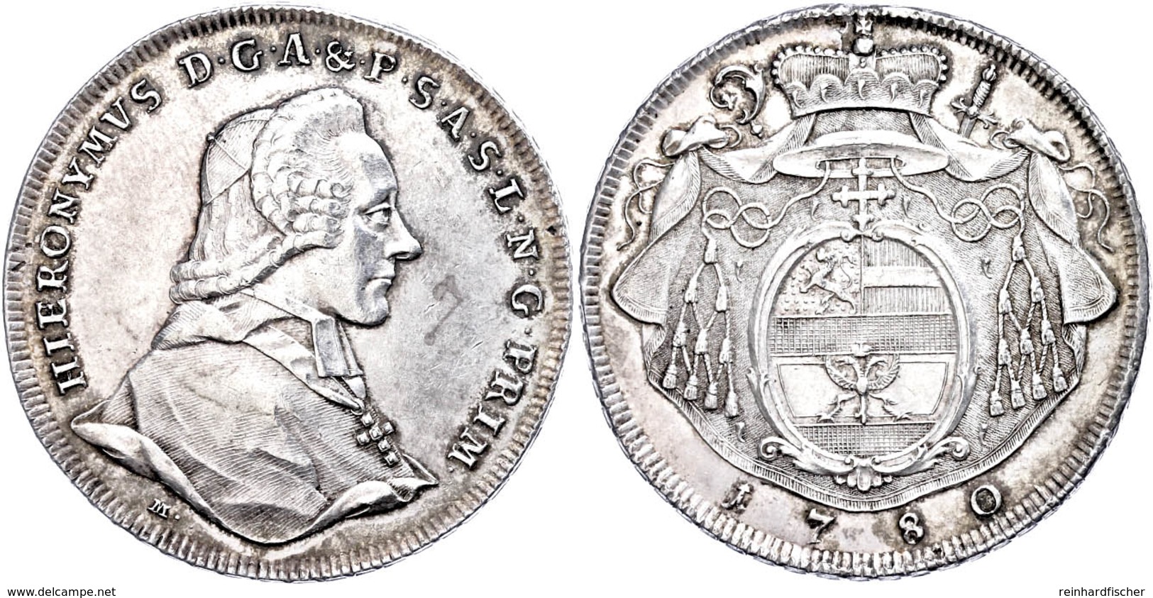 Taler, 1780, Hieronymus Graf Von Colloredo, Zöttl 3216, Dav. 1263, Vz.  Vz - Sonstige & Ohne Zuordnung