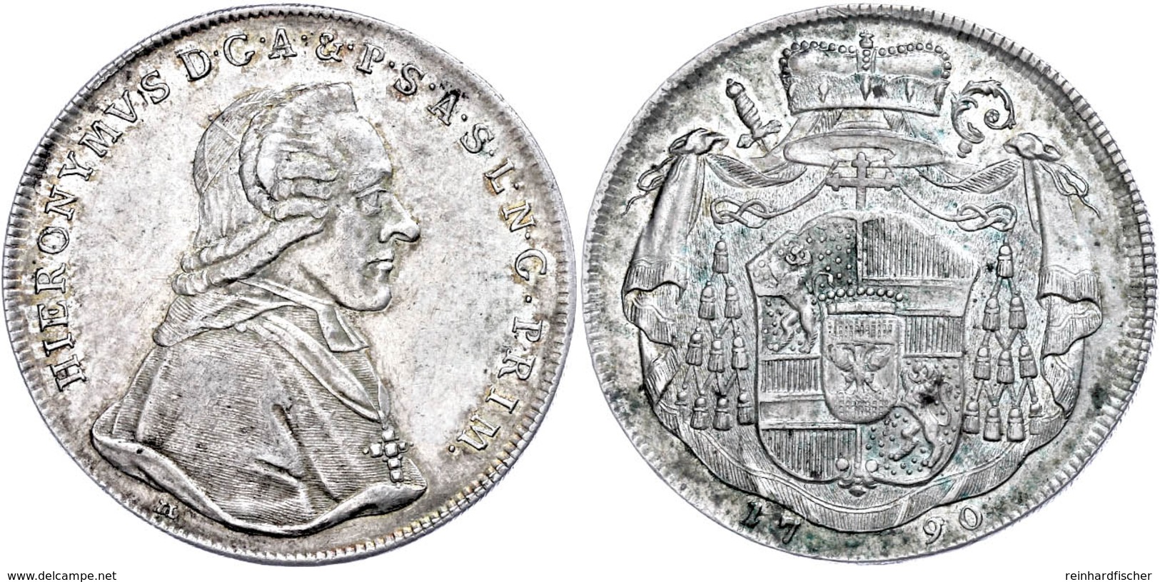 Taler, 1790, Hieronymus Graf Von Colloredo, Probszt 2444, Zöttl 3230, Etwas Grünspan, Ss-vz.  Ss-vz - Sonstige & Ohne Zuordnung