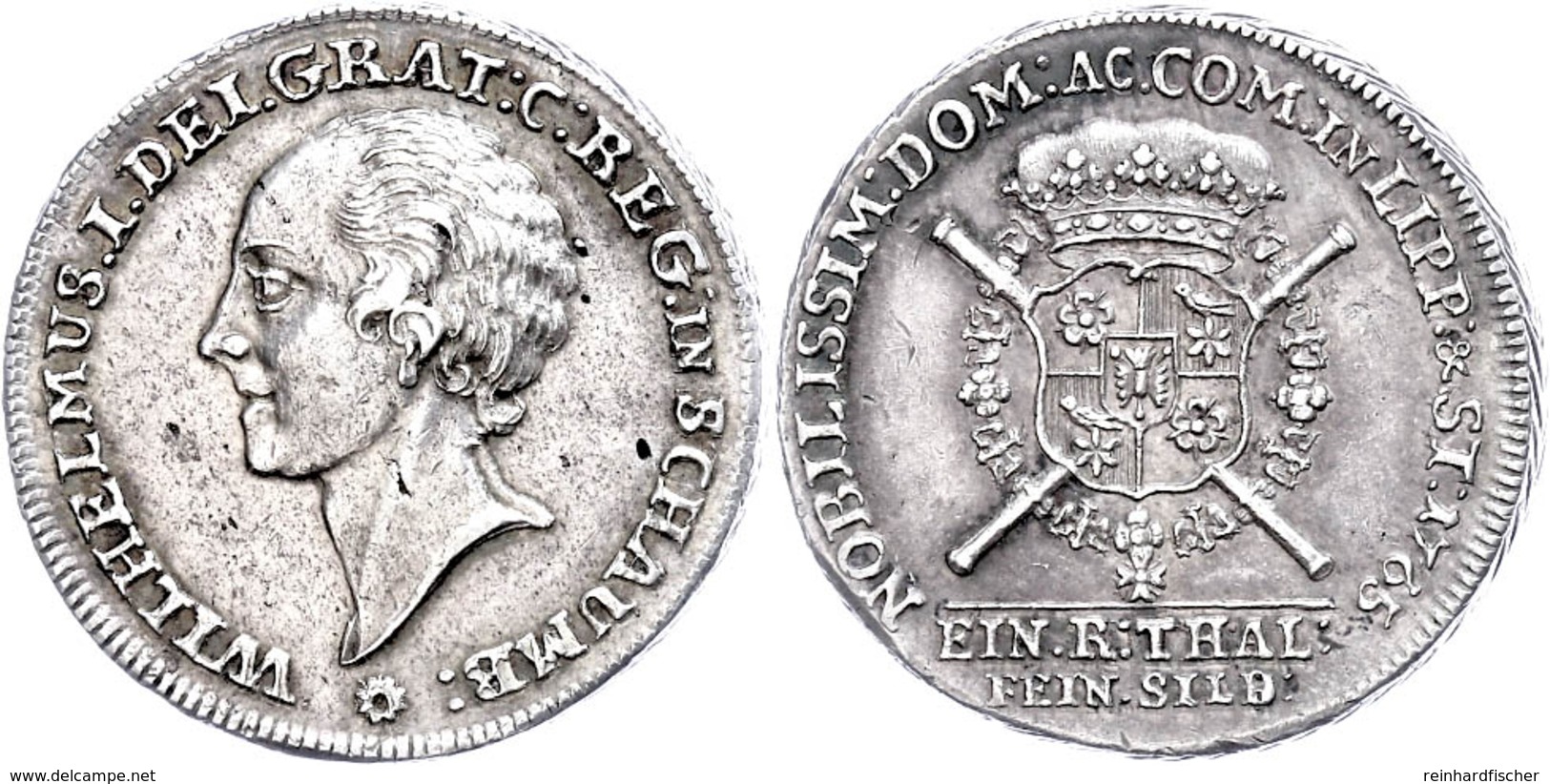 Dicker Taler, 1765, Wilhelm I. Friedrich Ernst, Dav. 2764, Kl. Schrötlingsfehler, Vz.  Vz - Sonstige & Ohne Zuordnung