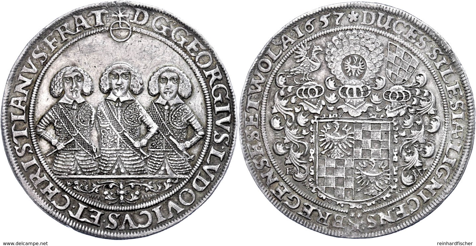 Taler, 1657, Georg, Ludwig Und Christian, Münzmeisterzeichen EW, Dav. 7731, F. Vz. - Sonstige & Ohne Zuordnung