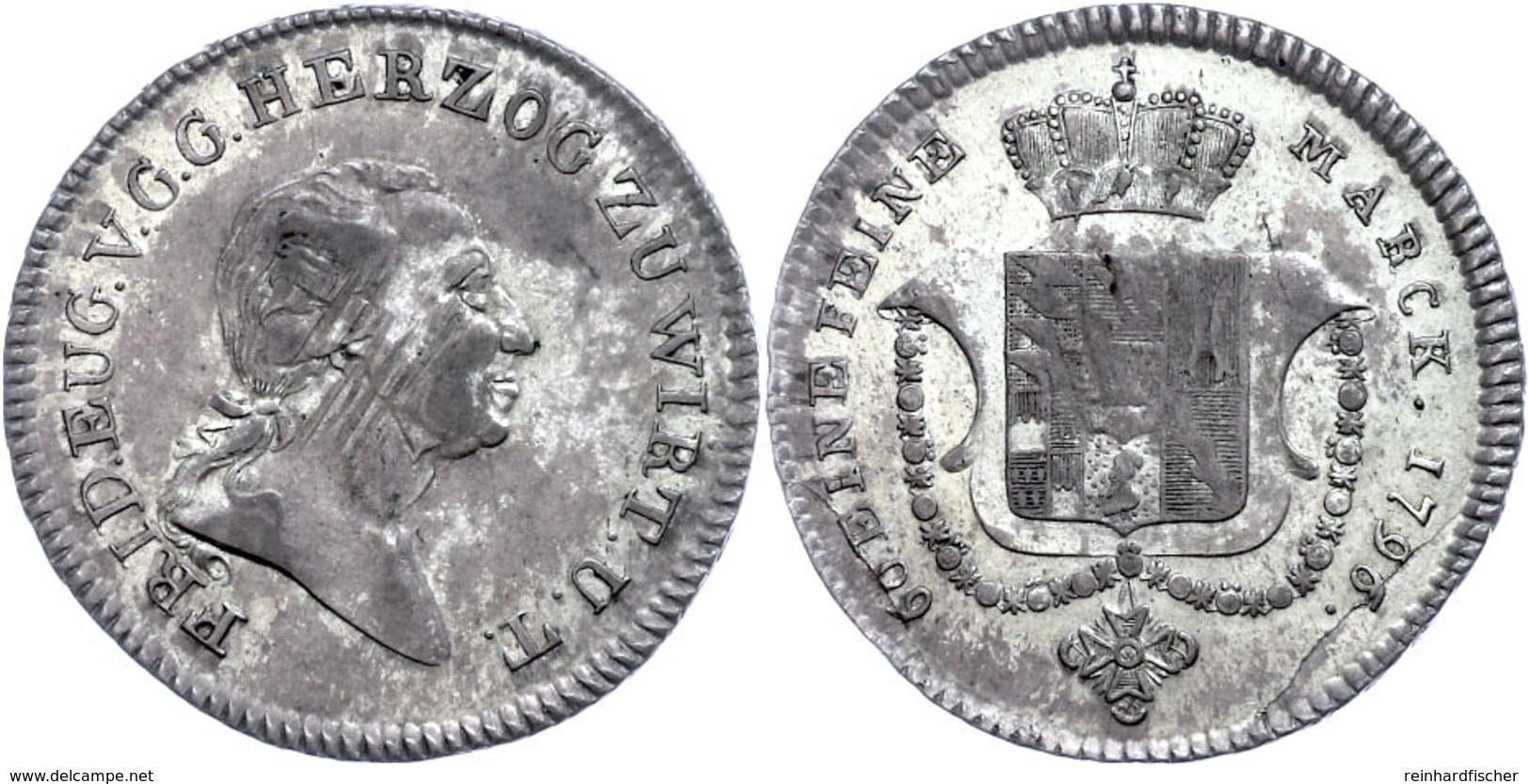 20 Kreuzer, 1796, Friedrich Eugen, Ebner 5, Justiert, Kl. Stempelfehler, Ss-vz.  Ss-vz - Sonstige & Ohne Zuordnung