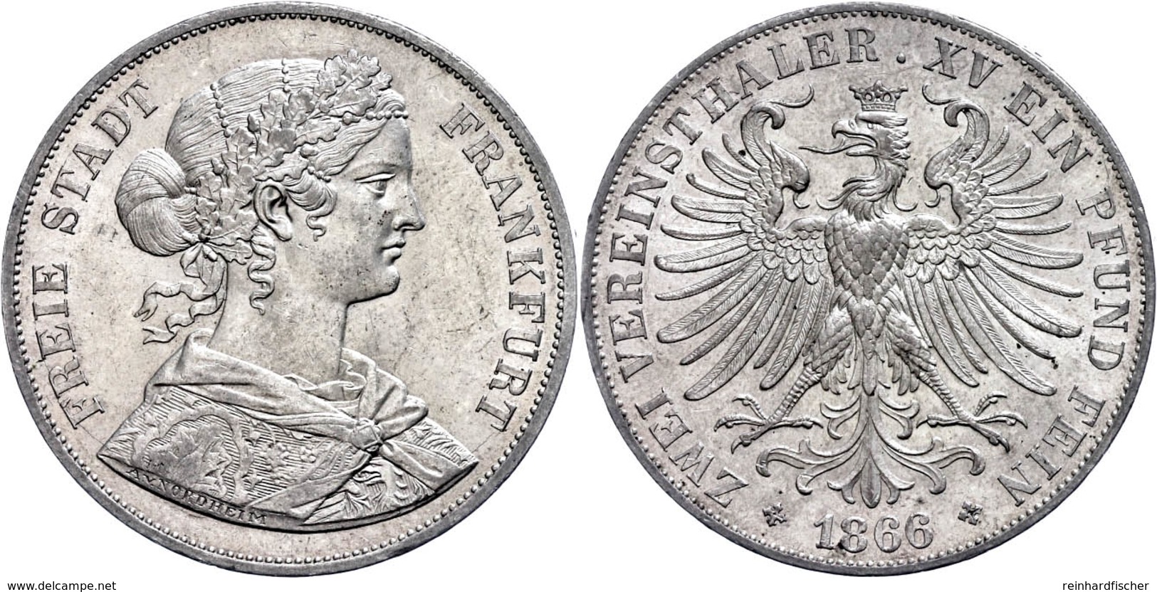 Doppeltaler, 1866, AKS 4, J. 43, Kl. Rf., Vz.  Vz - Sonstige & Ohne Zuordnung