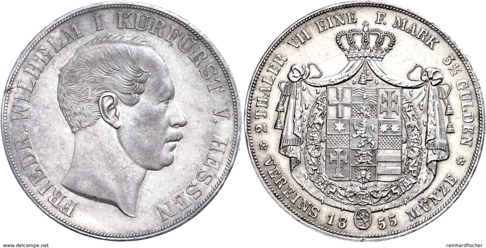 Doppeltaler, 1855, Friedrich Wilhelm I., AKS 60, J. 47a, Kl. Rf., Vz.  Vz - Sonstige & Ohne Zuordnung