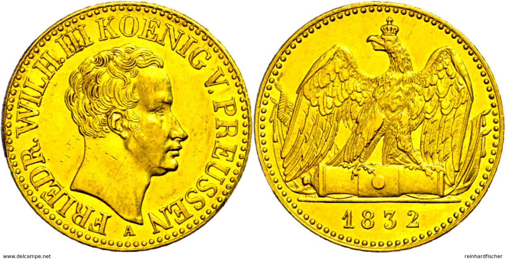 Doppelter Friedrich D'or (13,34g), 1832, Friedrich Wilhelm III., AKS 2 (RRR), J. 110, Avers Leicht Berieben, Kl. Randabs - Sonstige & Ohne Zuordnung