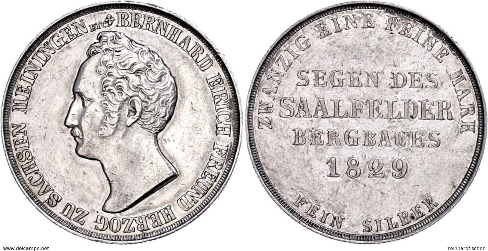 Gulden, 1829, Bernhard Erich Freund, AKS 185, J. 419, Kl. Rf., Feine Kratzer, Ss.  Ss - Sonstige & Ohne Zuordnung