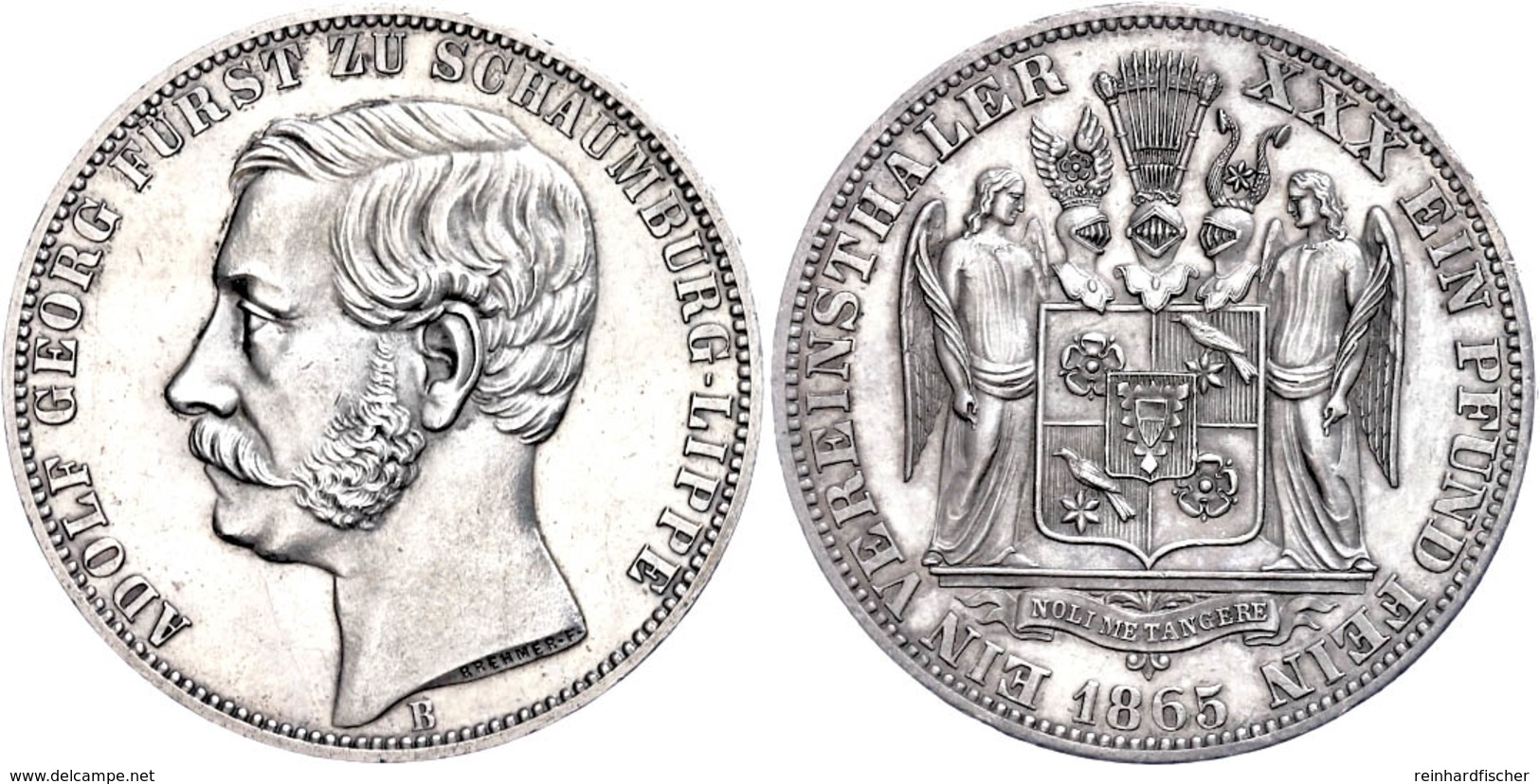 Taler, 1865, Adolf Georg, AKS 19, J. 16, Kl. Kratzer, Vz-st.  Vz-st - Sonstige & Ohne Zuordnung