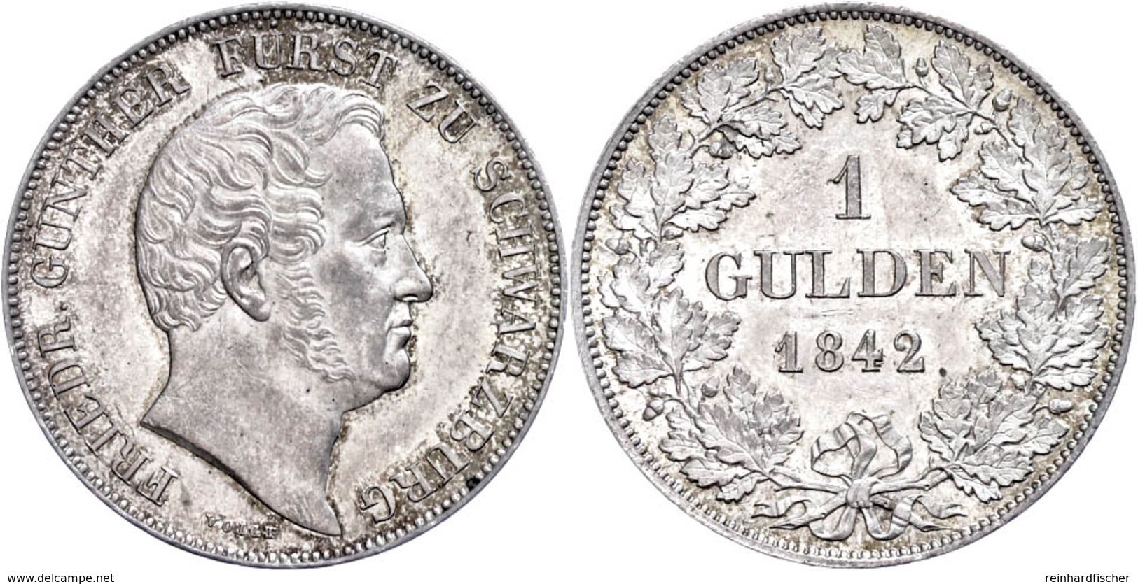 Gulden, 1842, Friedrich Günther, AKS 20, J. 47, Vz.  Vz - Sonstige & Ohne Zuordnung