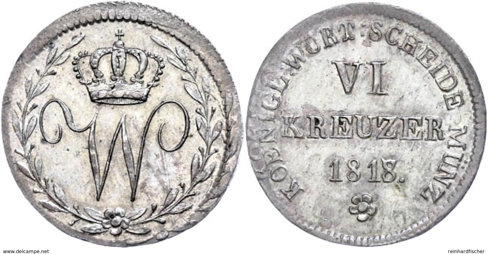 6 Kreuzer, 1818, Wilhelm I., AKS 94, J. 31, Vz-st.  Vz-st - Sonstige & Ohne Zuordnung