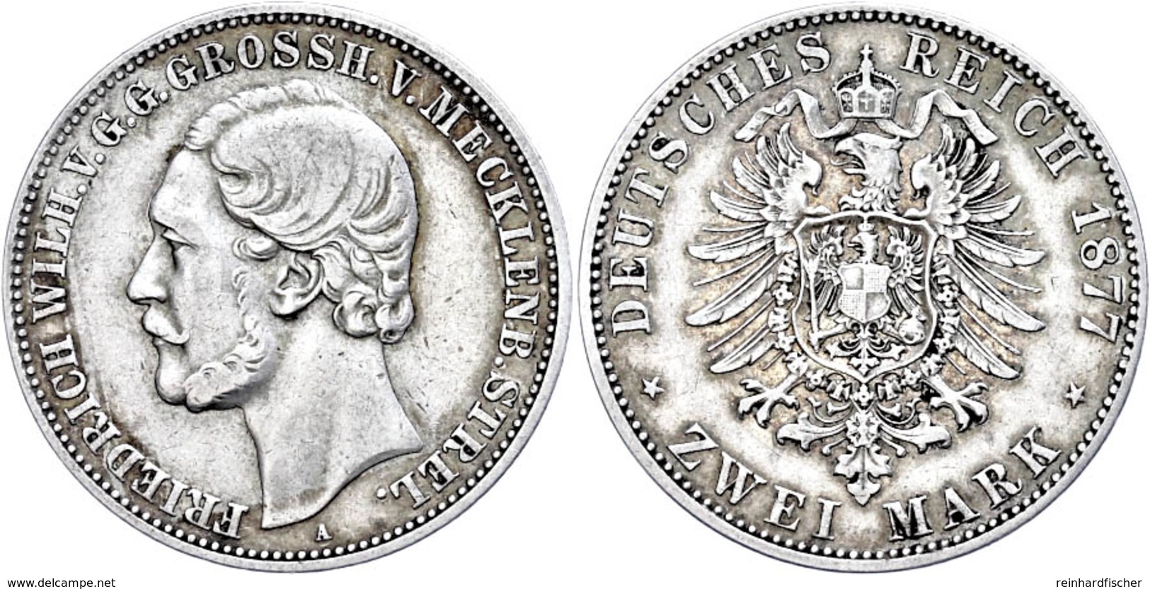 2 Mark, 1877, Friedrich Wilhelm, F. Ss., Katalog: J. 90 - Sonstige & Ohne Zuordnung