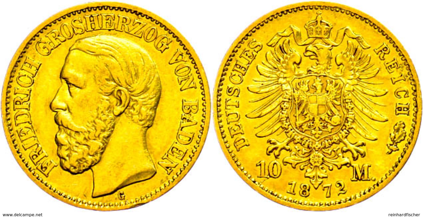 10 Mark, 1872, Friedrich I., Ss., Katalog: J. 183 Ss - Sonstige & Ohne Zuordnung