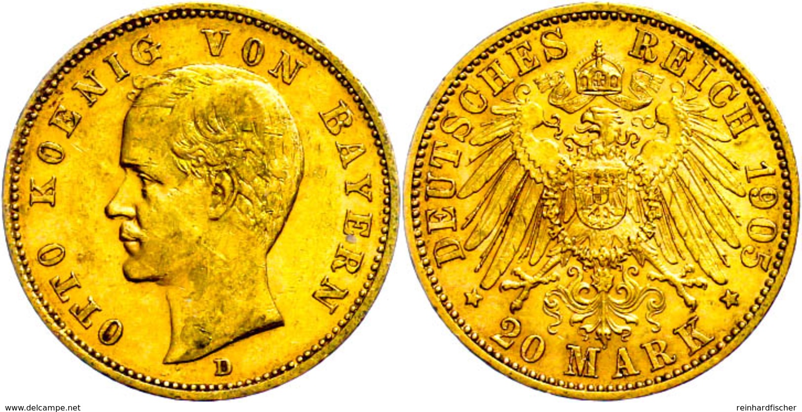 20 Mark, 1905, Otto, Kl. Rf., Ss-vz., Katalog: J. 200 Ss-vz - Sonstige & Ohne Zuordnung