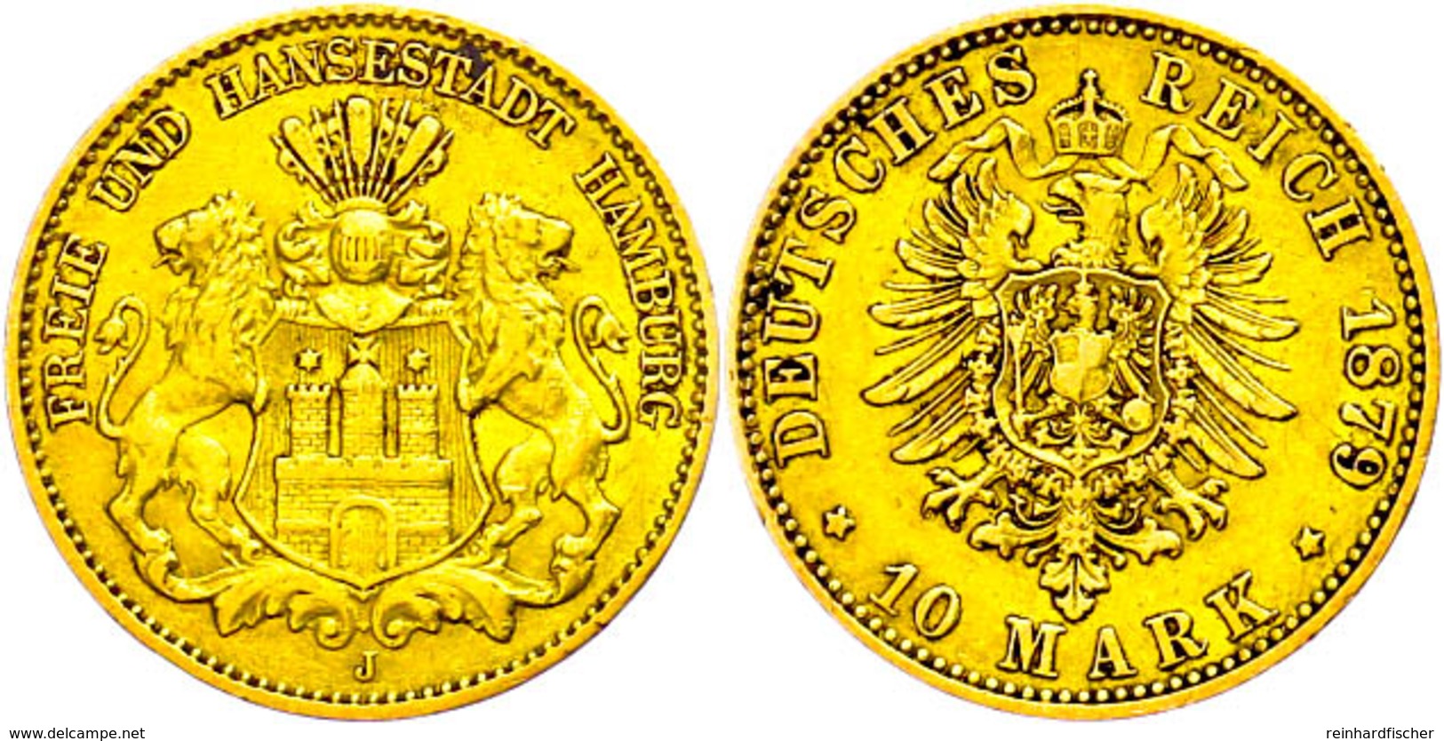 10 Mark, 1879, Wz. Rf., Ss., Katalog: J. 209 Ss - Sonstige & Ohne Zuordnung