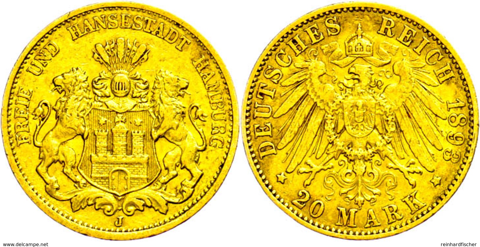 20 Mark, 1893, Kl. Rf., Ss., Katalog: J. 212 Ss - Sonstige & Ohne Zuordnung