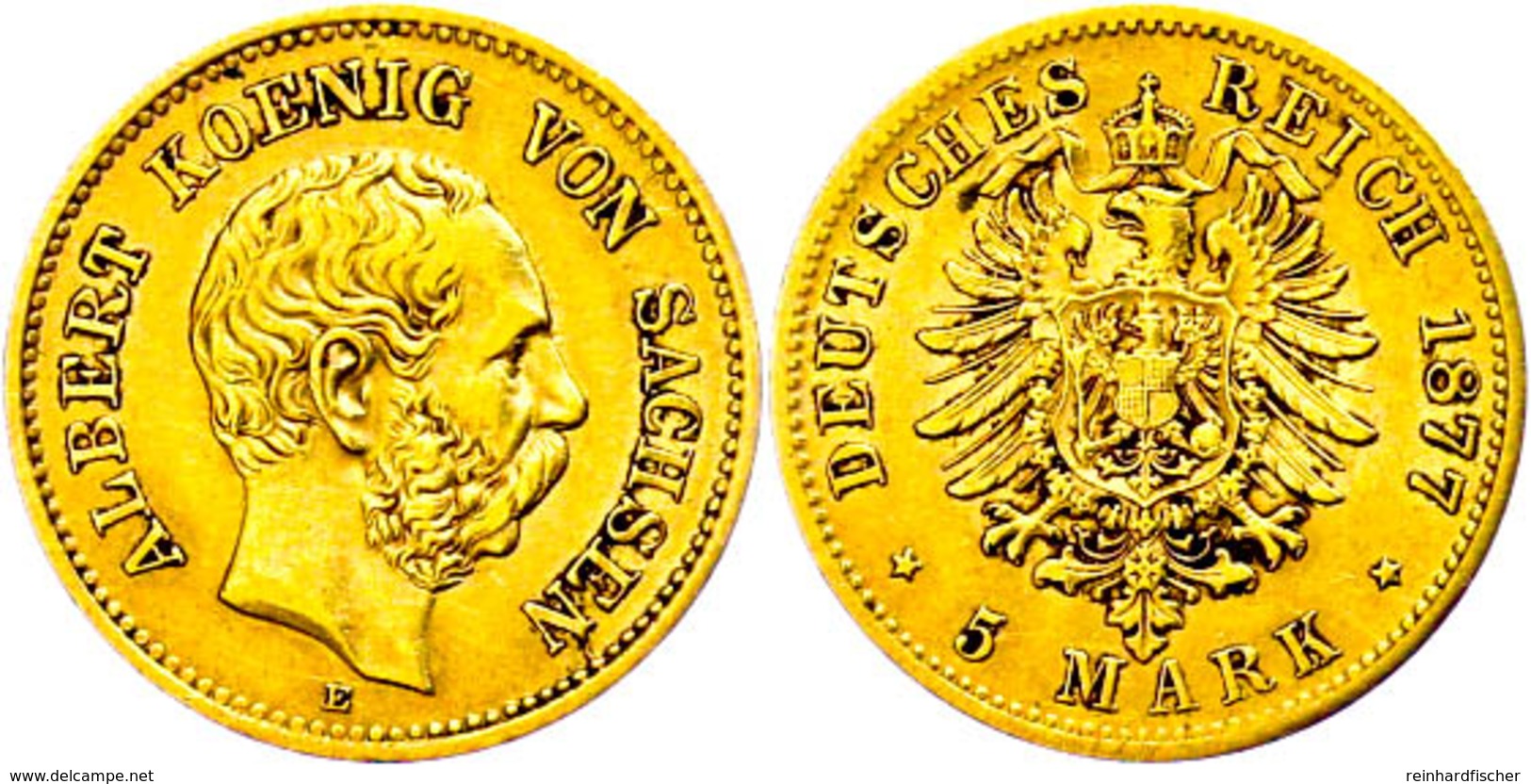 5 Mark, 1877, Albert, Ss., Katalog: J. 260 Ss - Sonstige & Ohne Zuordnung