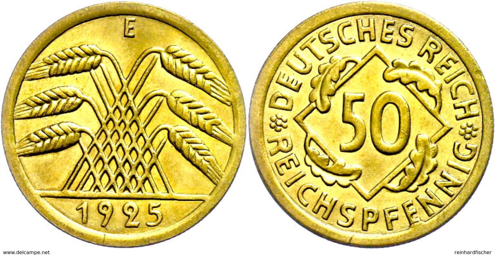 50 Reichspfennig, 1925, E, Vz+., Katalog: J. 318 - Sonstige & Ohne Zuordnung