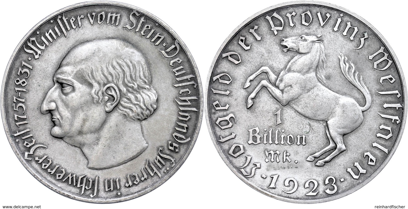 Westfalen, 1 Billion Mark, 1923, Freiherr Von Stein, Vz., Katalog: J. N28 Vz - Sonstige & Ohne Zuordnung