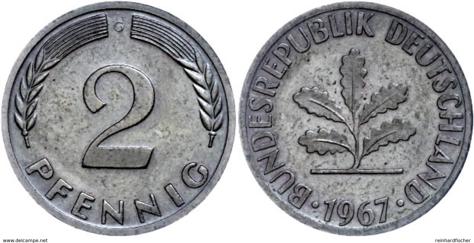 2 Pfennig (2,89g), 1967, G, Kupfer Plattierte Eisenronde, Kräftige Patina, PP., Katalog: J. 381 PP - Sonstige & Ohne Zuordnung