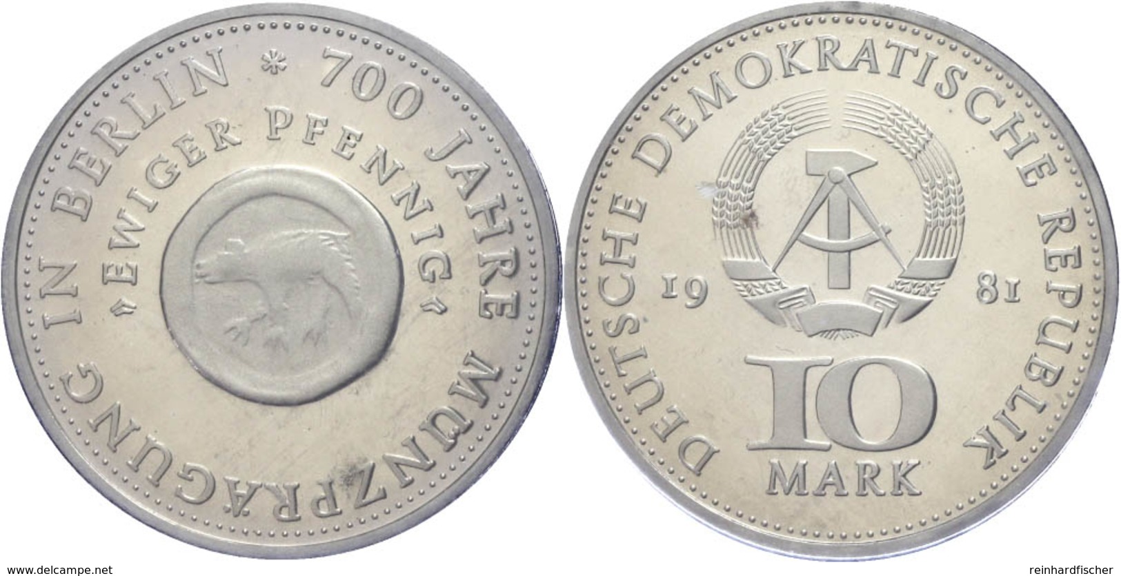 10 Mark, 1981, 700 Jahre Münzprägung In Berlin, In Hartplastik Verplombt, PP., Katalog: J. 1582 PP - Sonstige & Ohne Zuordnung